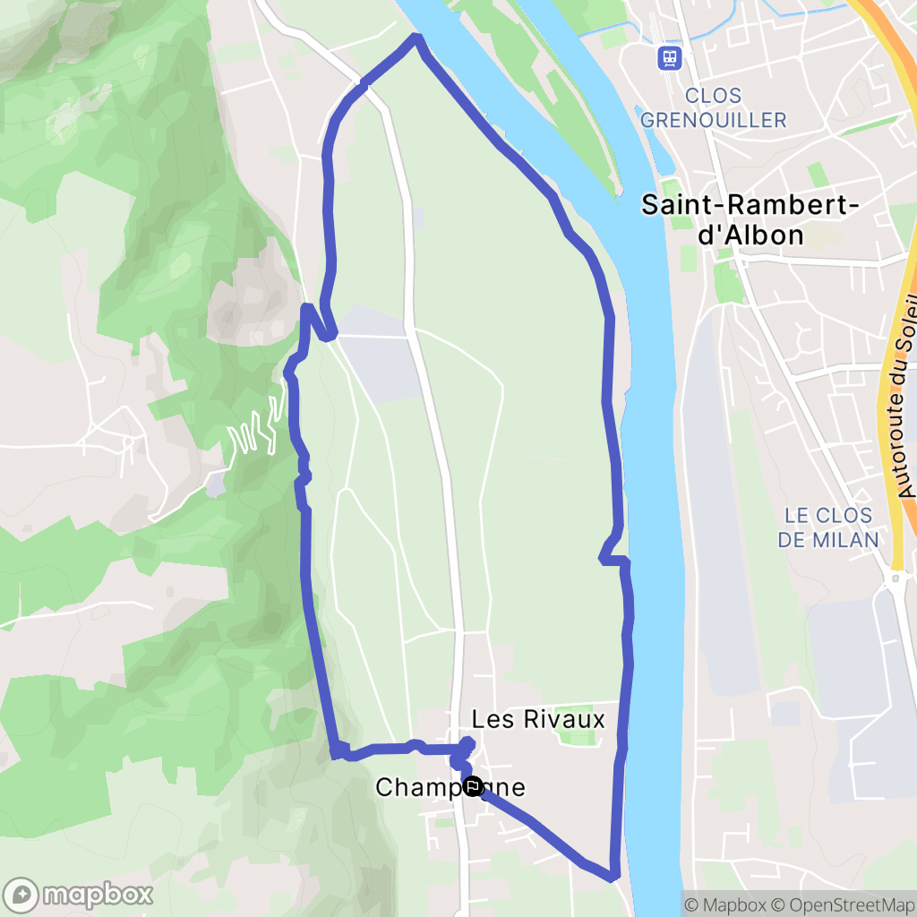 Champagne : carte du parcours de randonnée - France