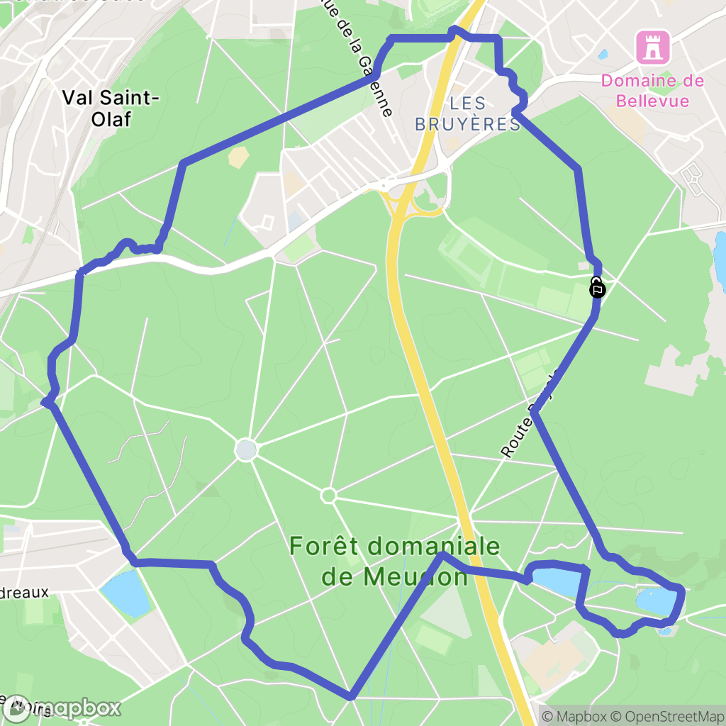 Meudon : carte du parcours de randonnée - France