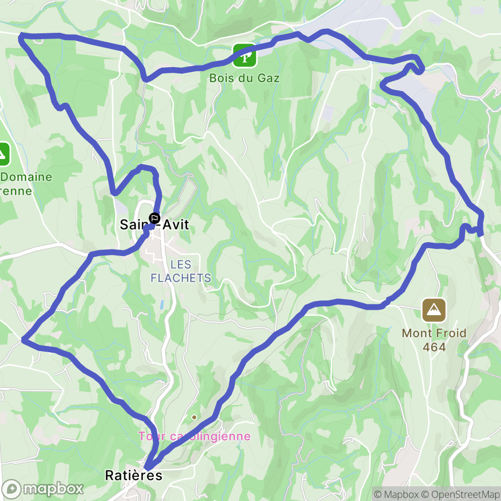 Saint-Avit : carte du parcours de randonnée - France