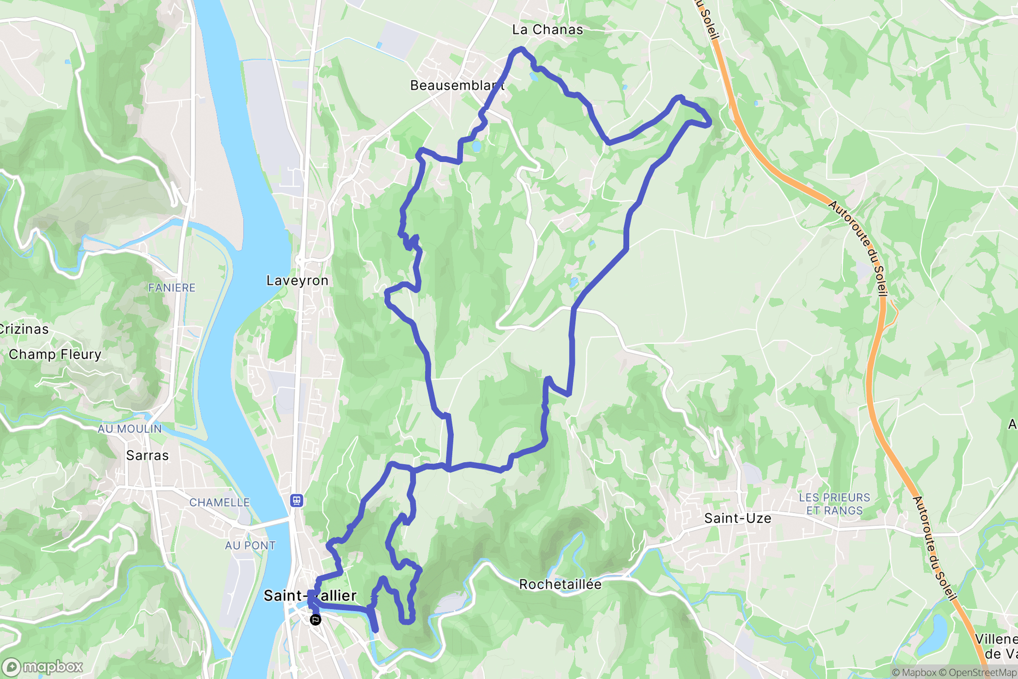 Saint-Vallier : carte du parcours de randonnée - France