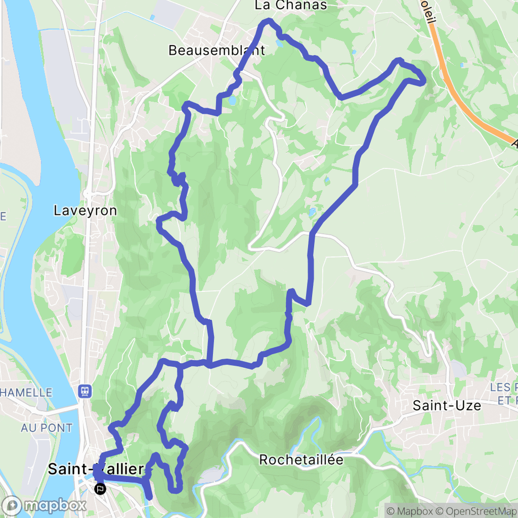 Saint-Vallier : carte du parcours de randonnée - France