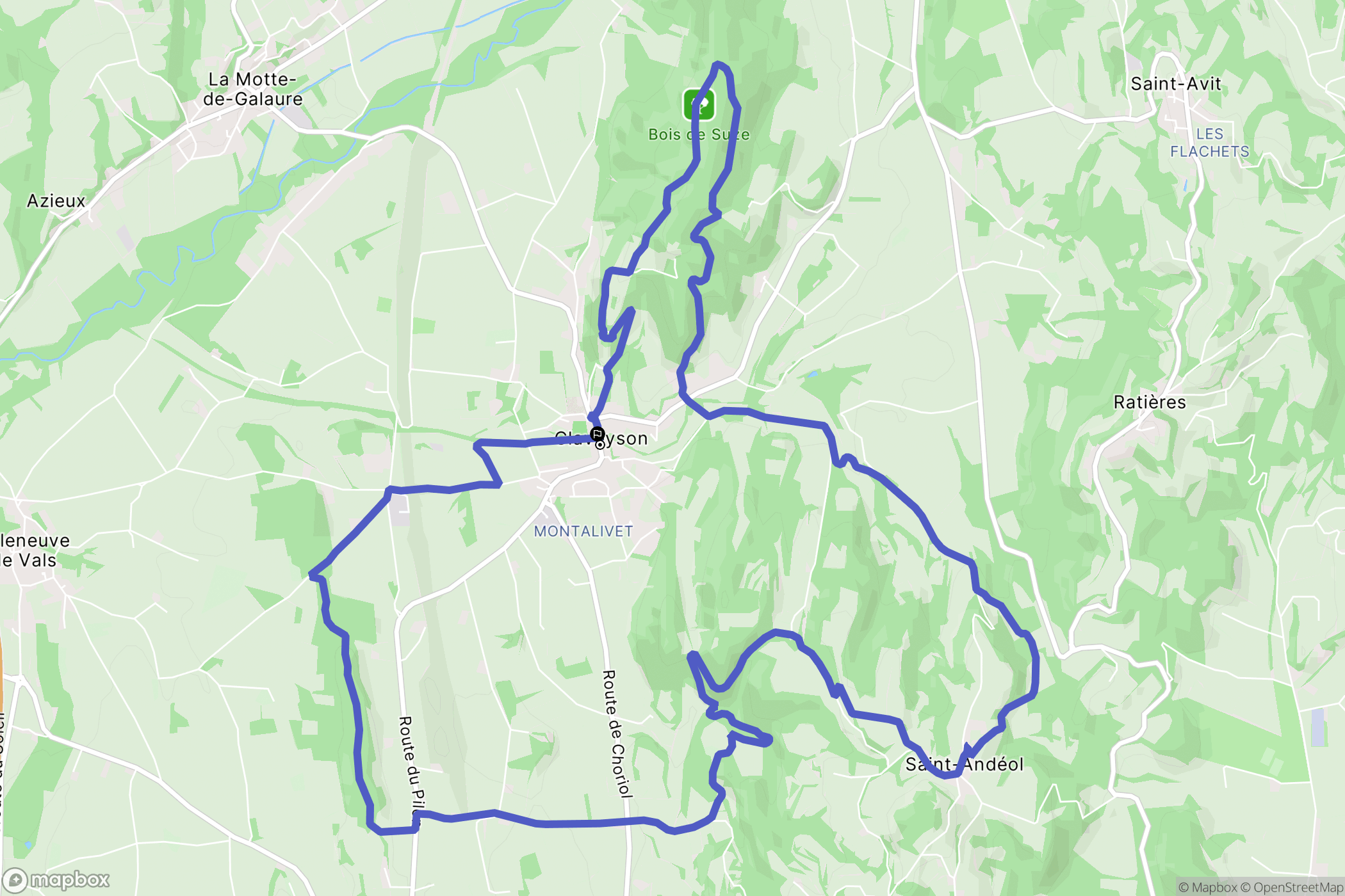 Claveyson : carte du parcours de randonnée - France