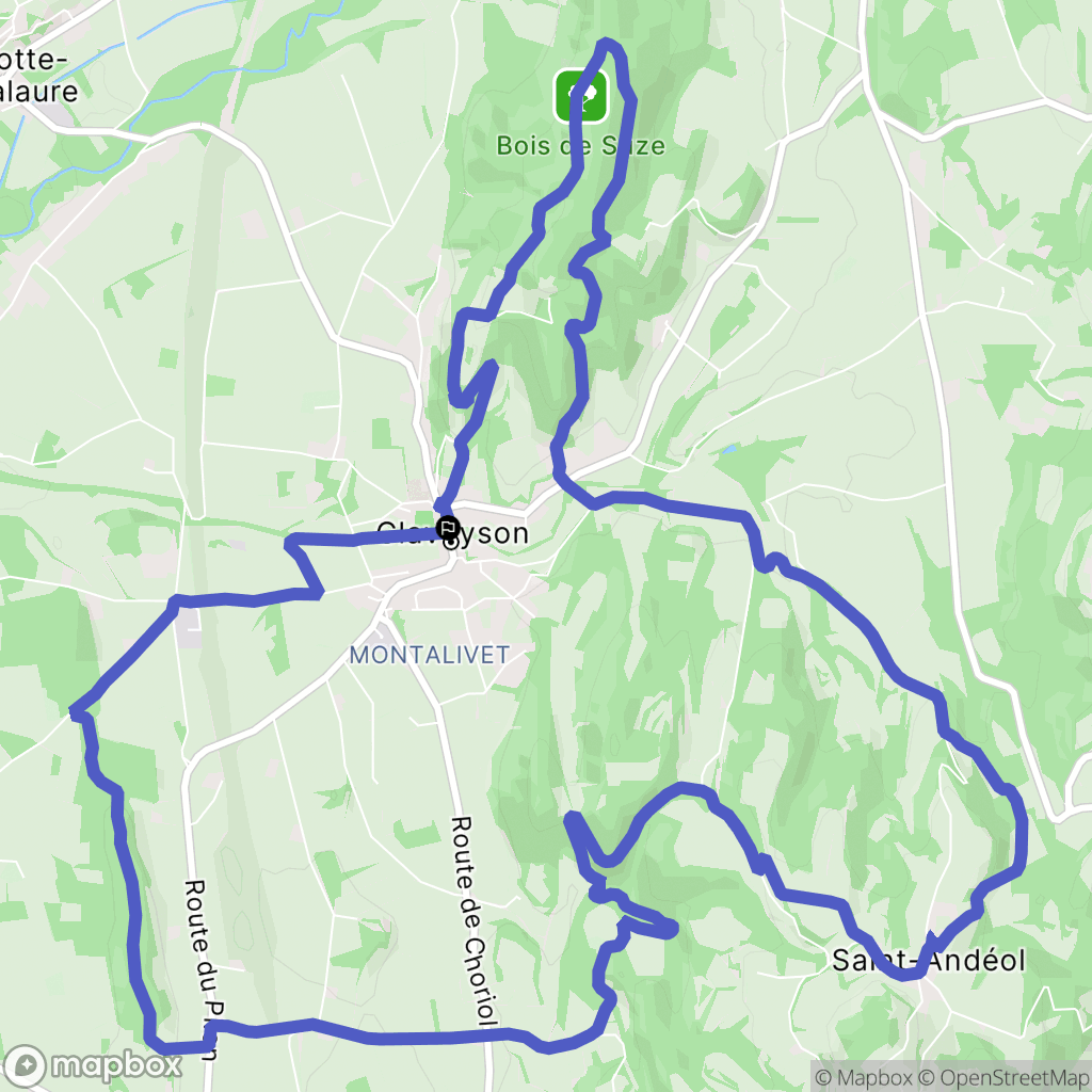 Claveyson : carte du parcours de randonnée - France