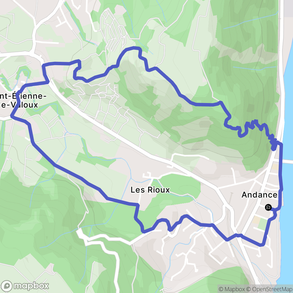 Andance : carte du parcours de randonnée - France