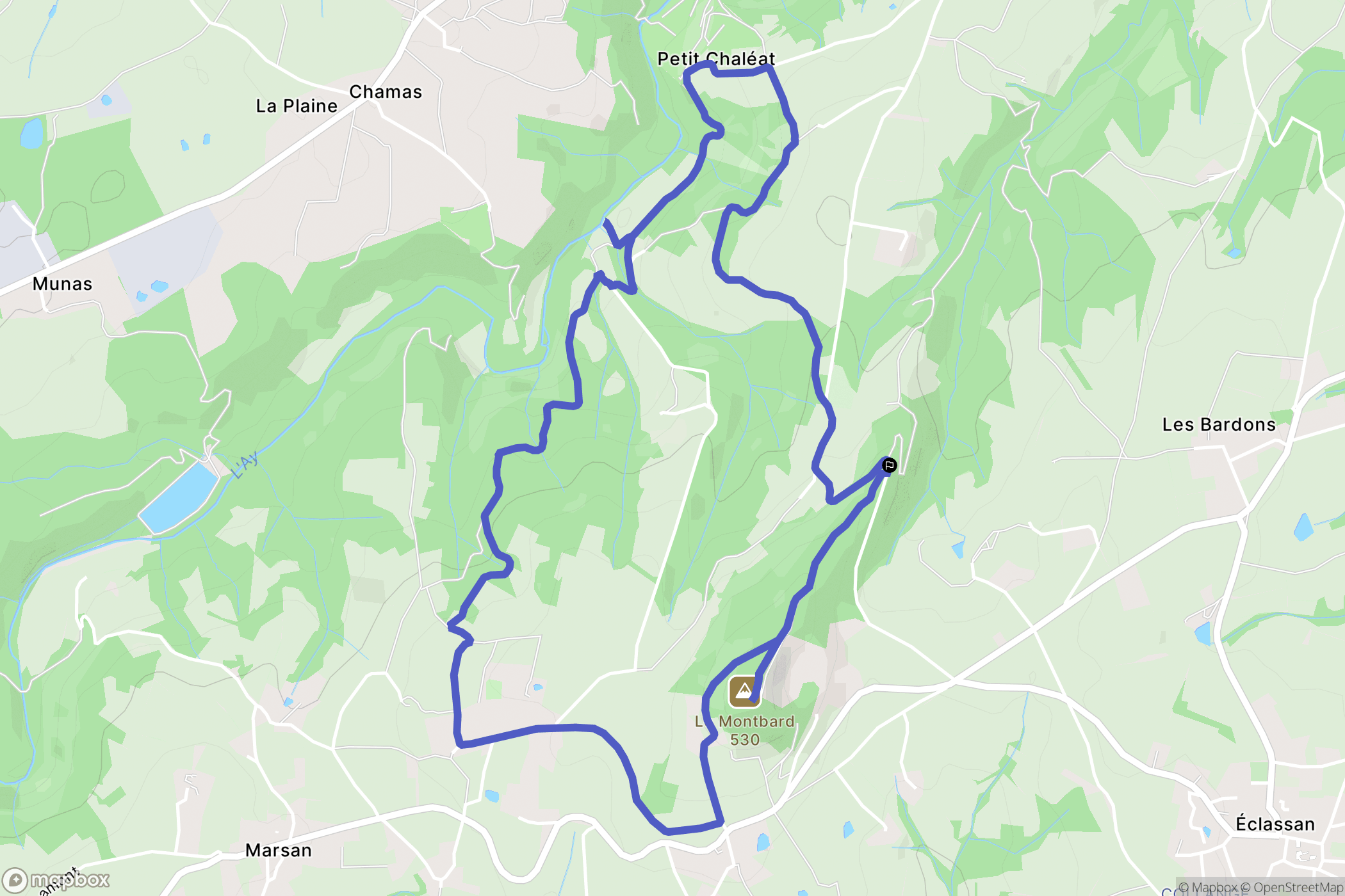 Eclassan : carte du parcours de randonnée - France