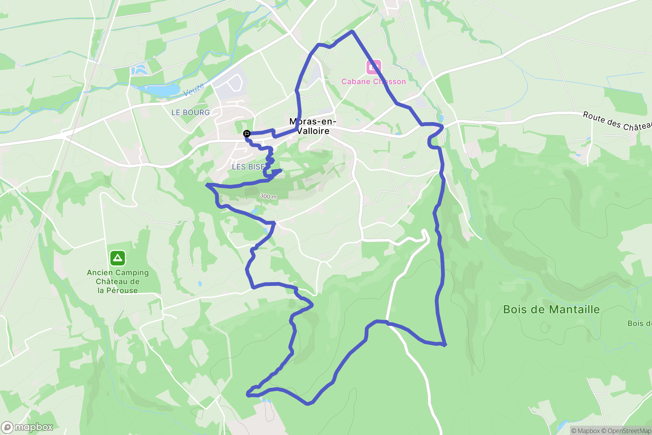 Moras-en-Valloire : carte du parcours de randonnée - France