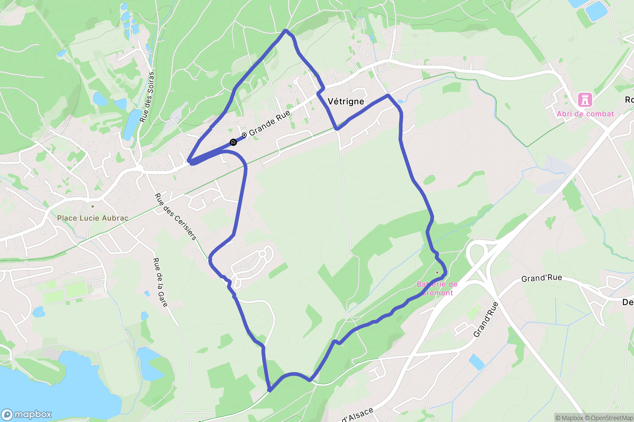 Vétrigne : carte du parcours de randonnée - France