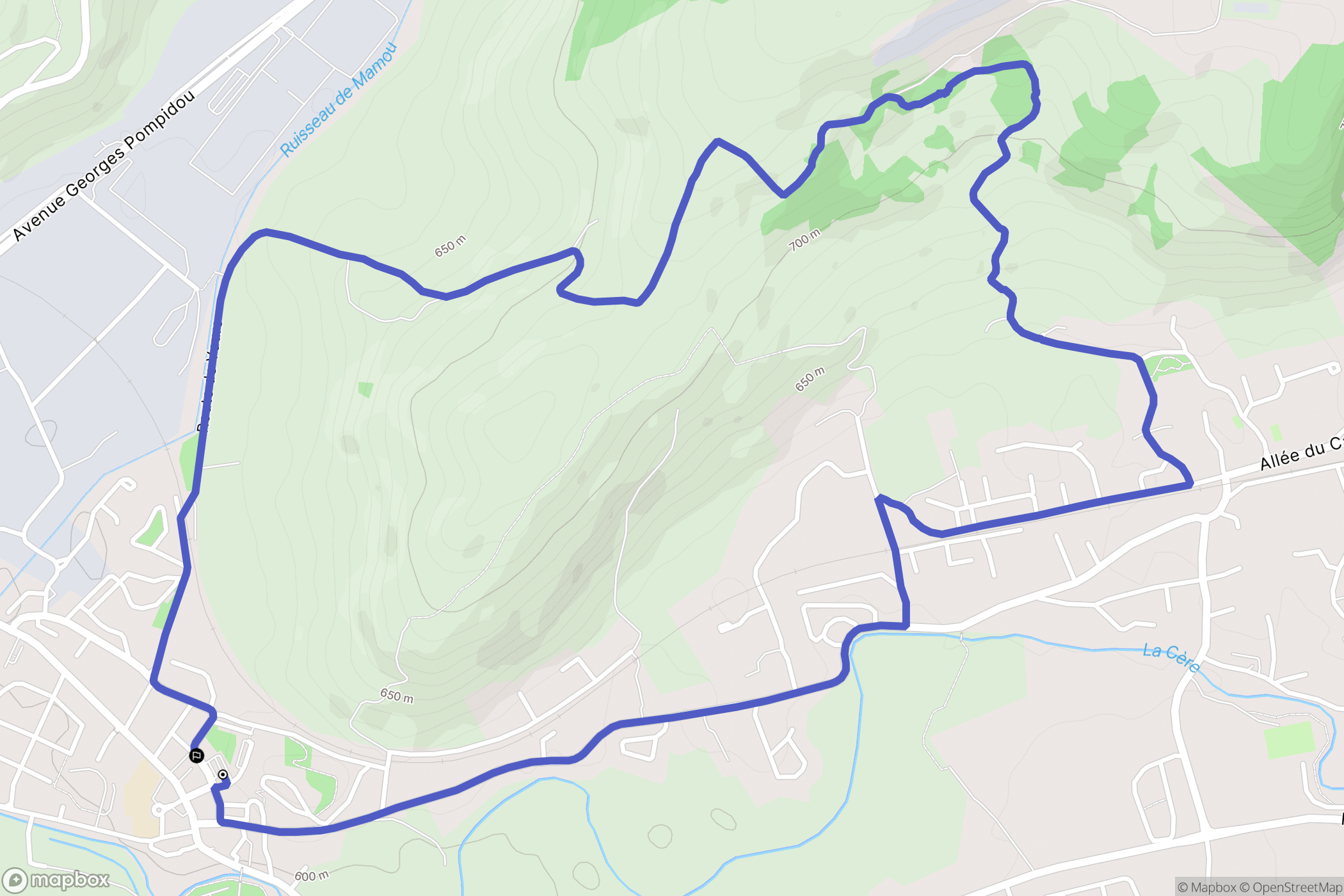 Arpajon-sur-Cère : carte du parcours de randonnée - France