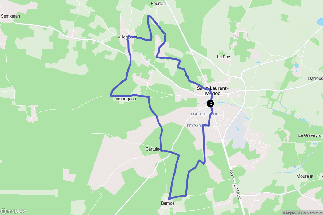 Saint-Laurent-Médoc : carte du parcours de randonnée - France