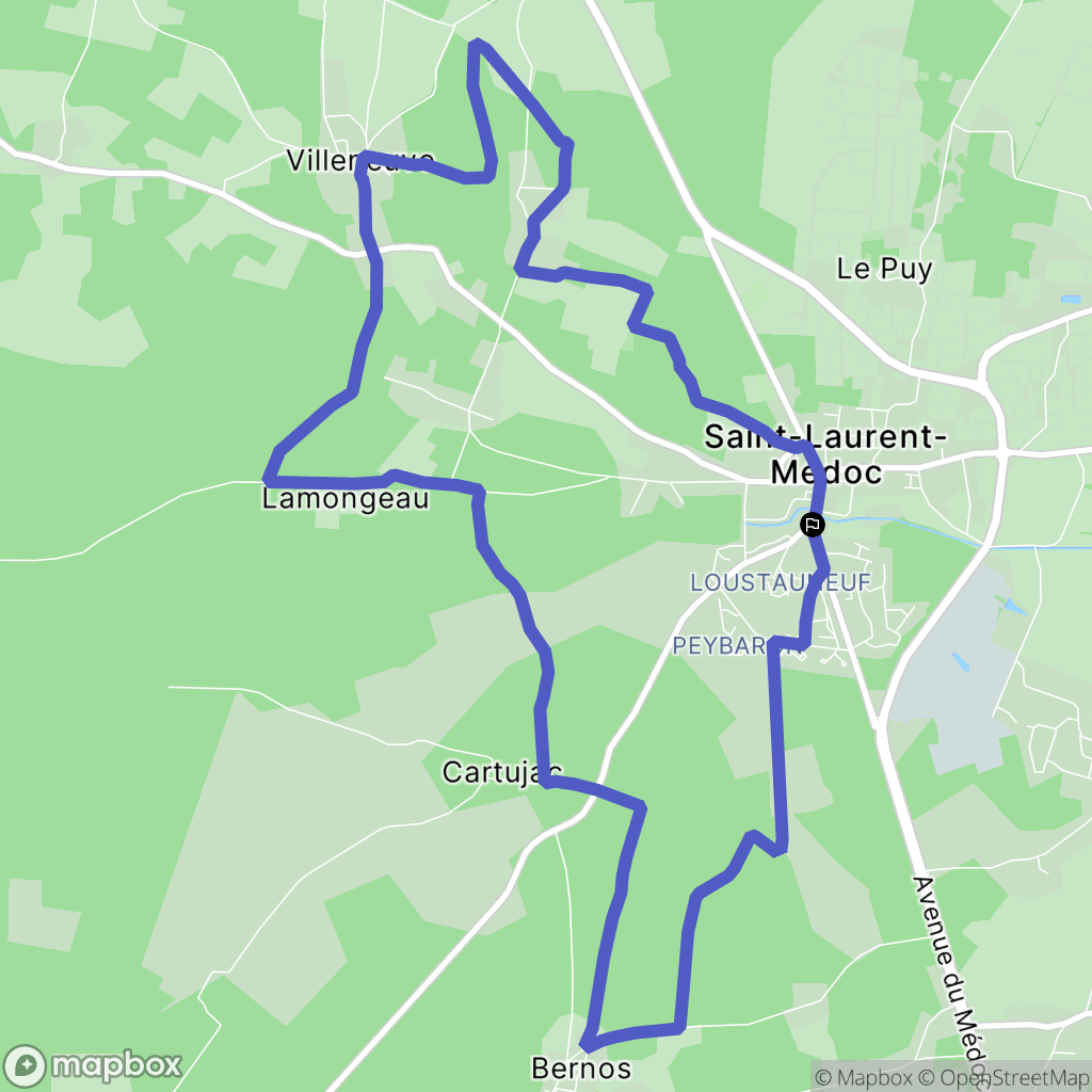Saint-Laurent-Médoc : carte du parcours de randonnée - France