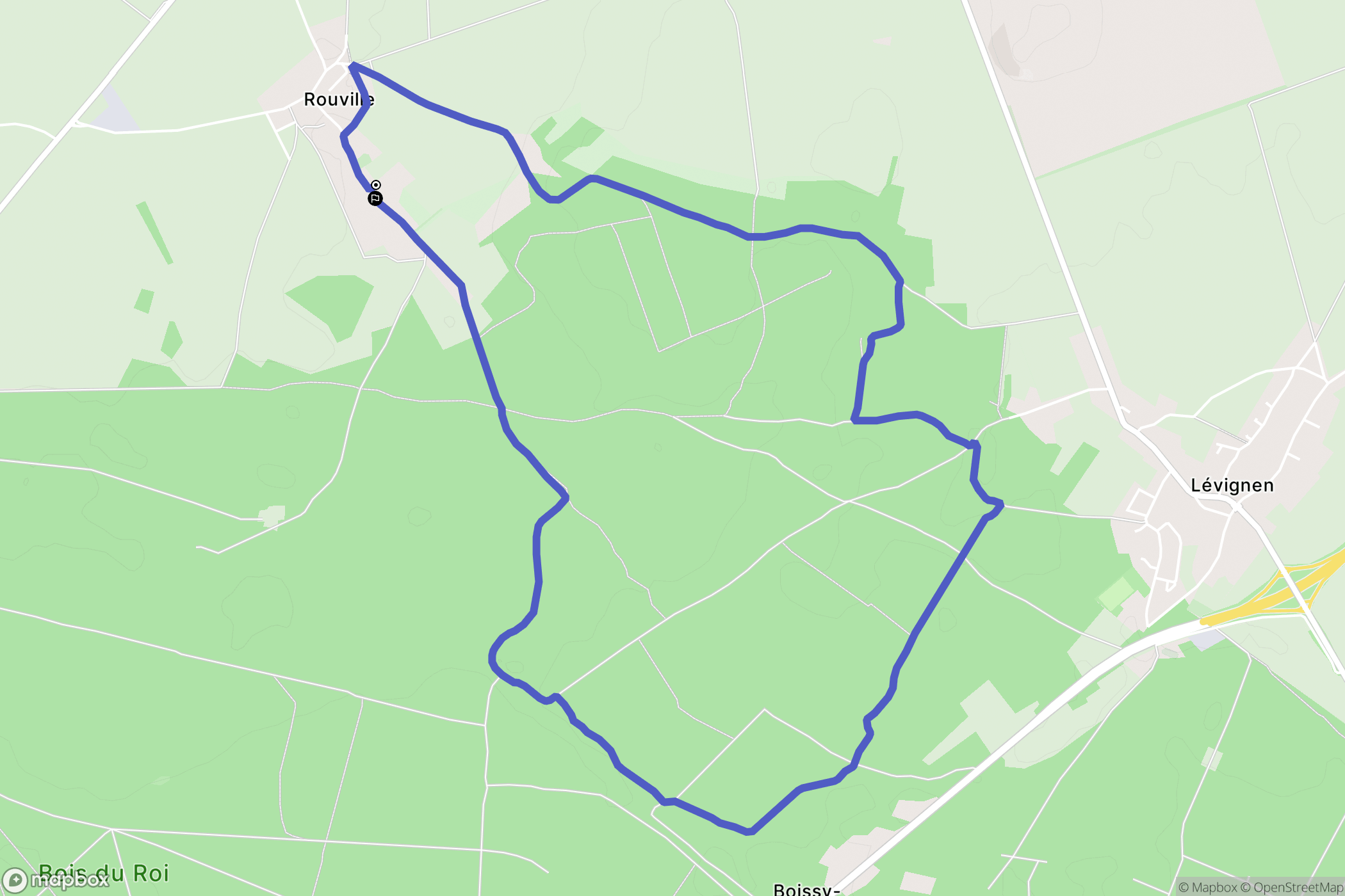 Rouville : carte du parcours de randonnée - France