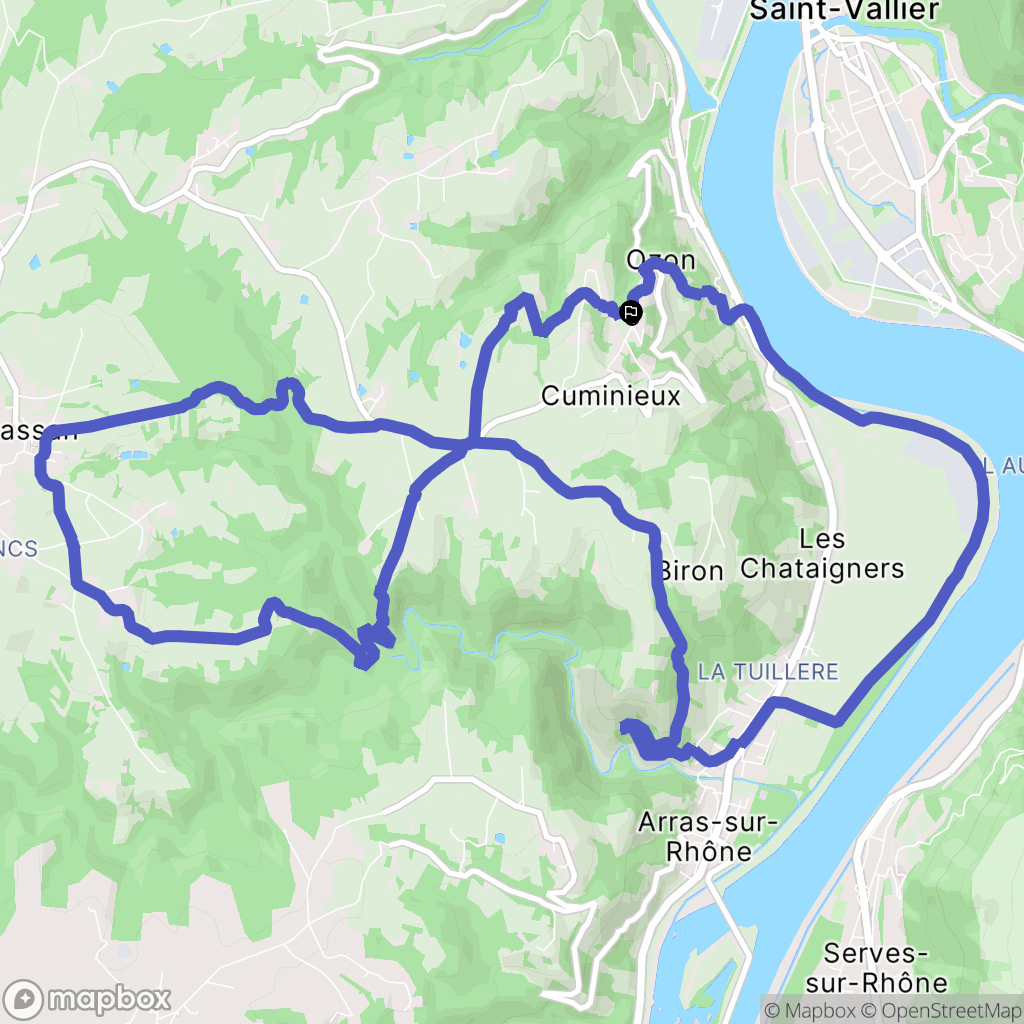 Ozon : carte du parcours de randonnée - France