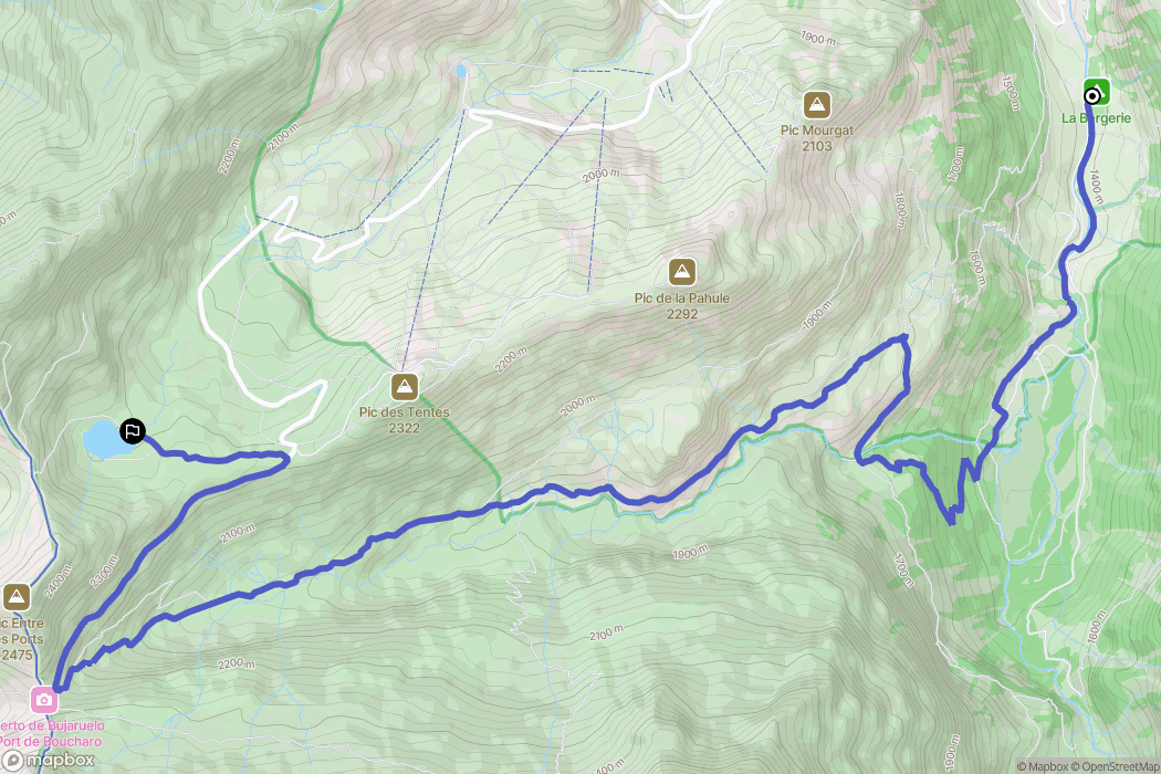 Gavarnie : carte du parcours de randonnée - France