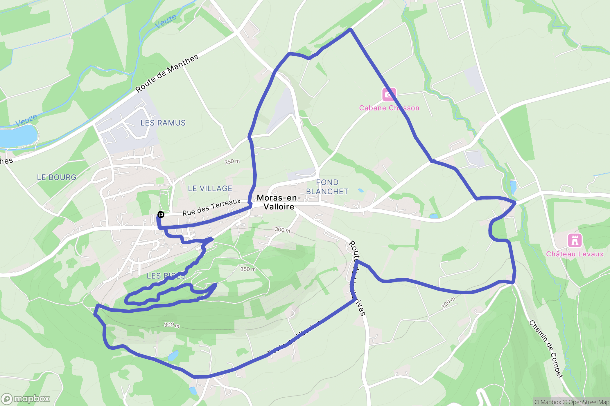 Moras-en-Valloire : carte du parcours de randonnée - France