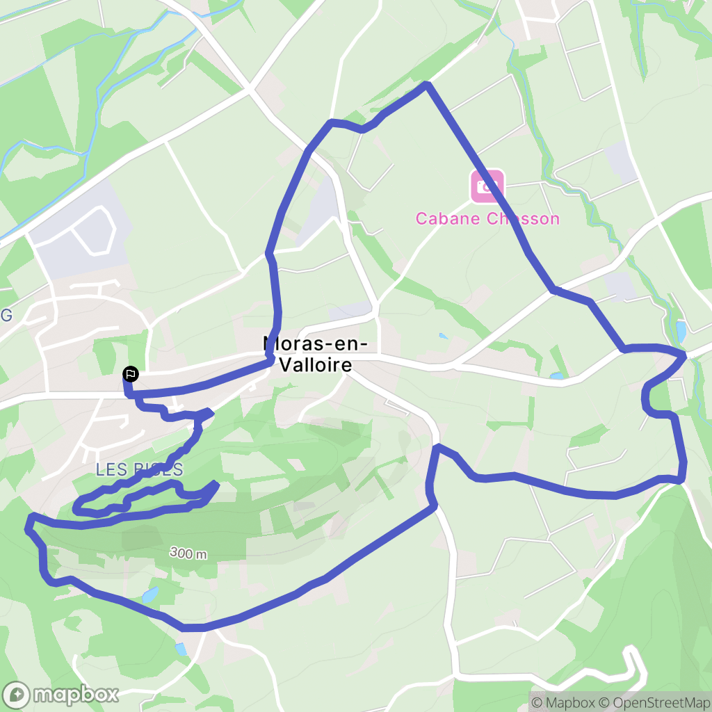Moras-en-Valloire : carte du parcours de randonnée - France