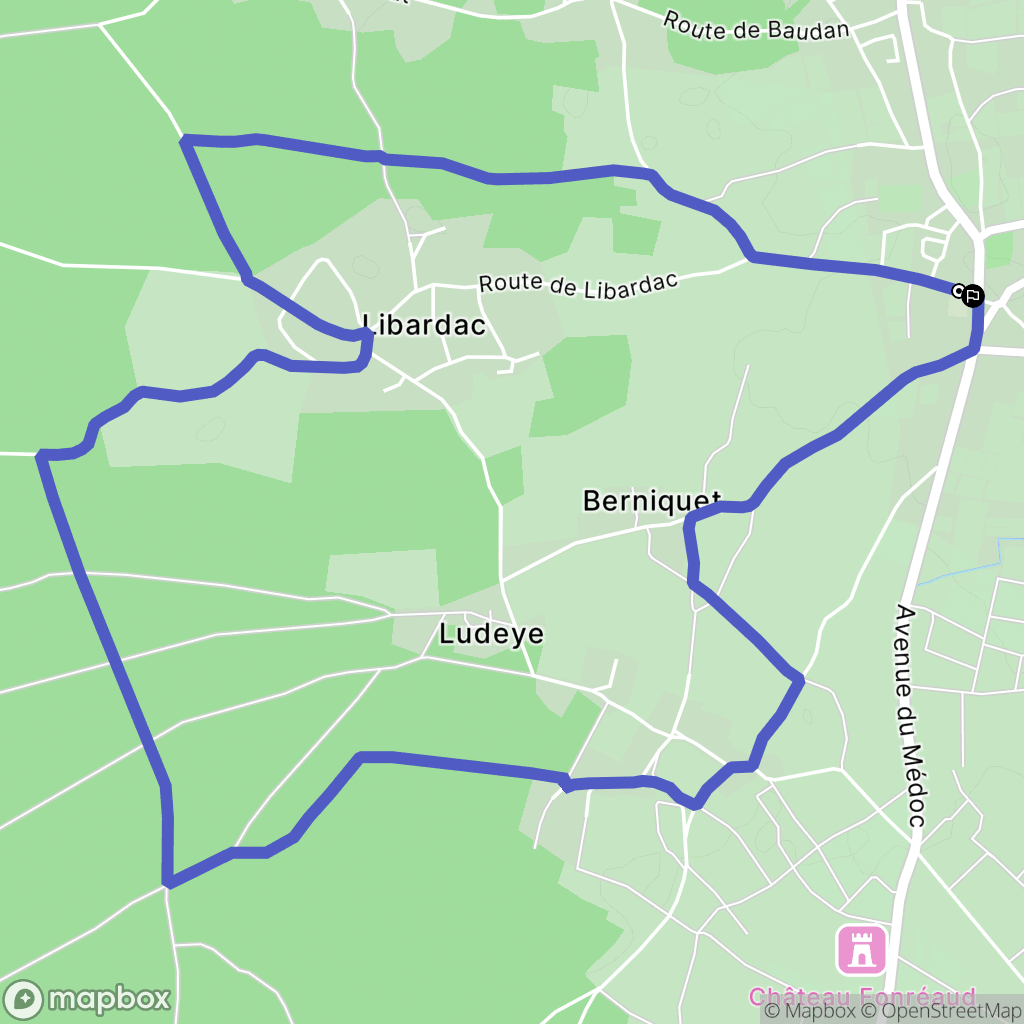 Listrac-Médoc : carte du parcours de randonnée - France