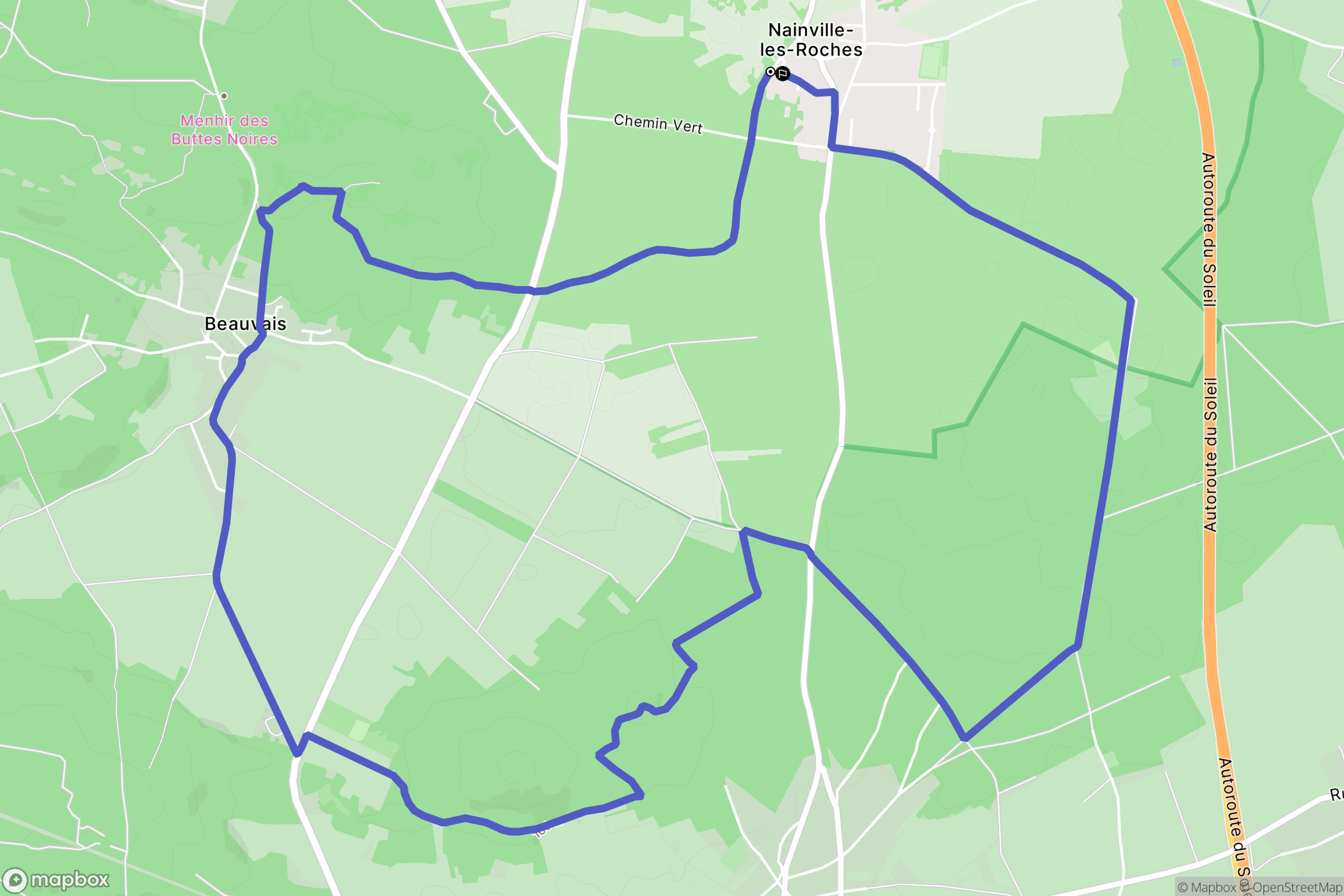 Nainville-les-Roches : carte du parcours de randonnée - France
