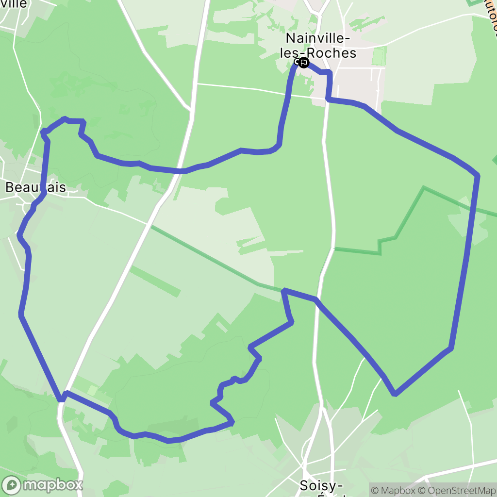 Nainville-les-Roches : carte du parcours de randonnée - France