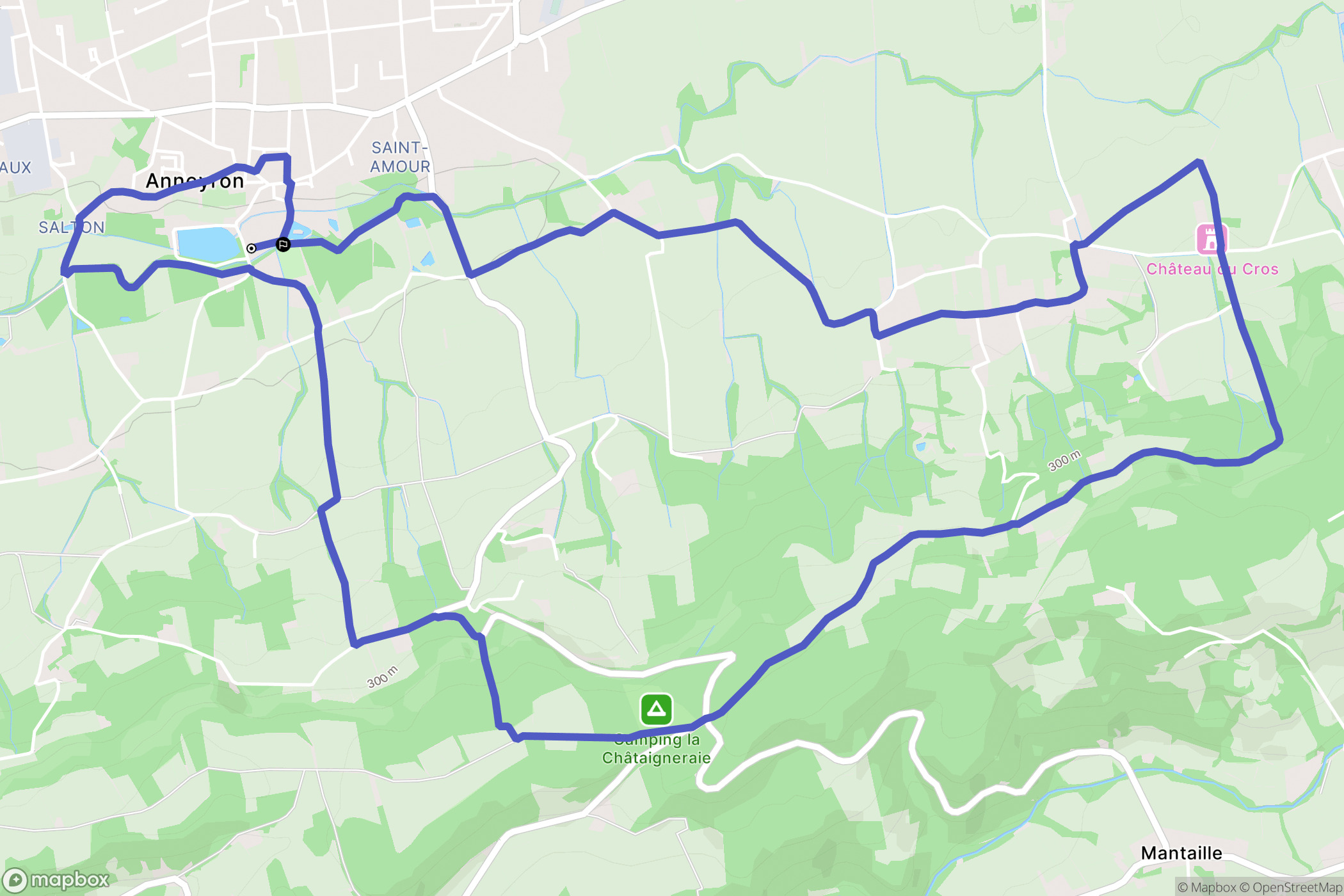 Anneyron : carte du parcours de randonnée - France