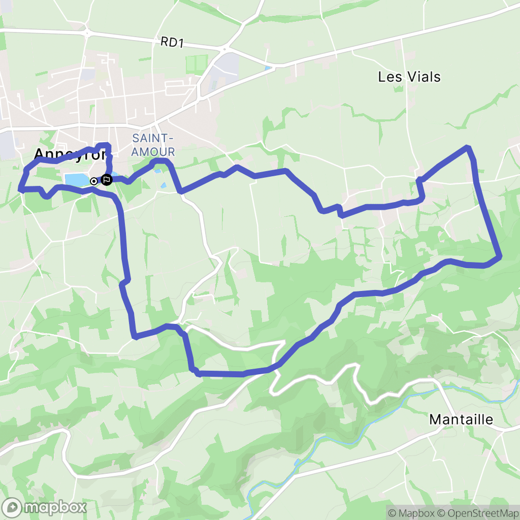 Anneyron : carte du parcours de randonnée - France