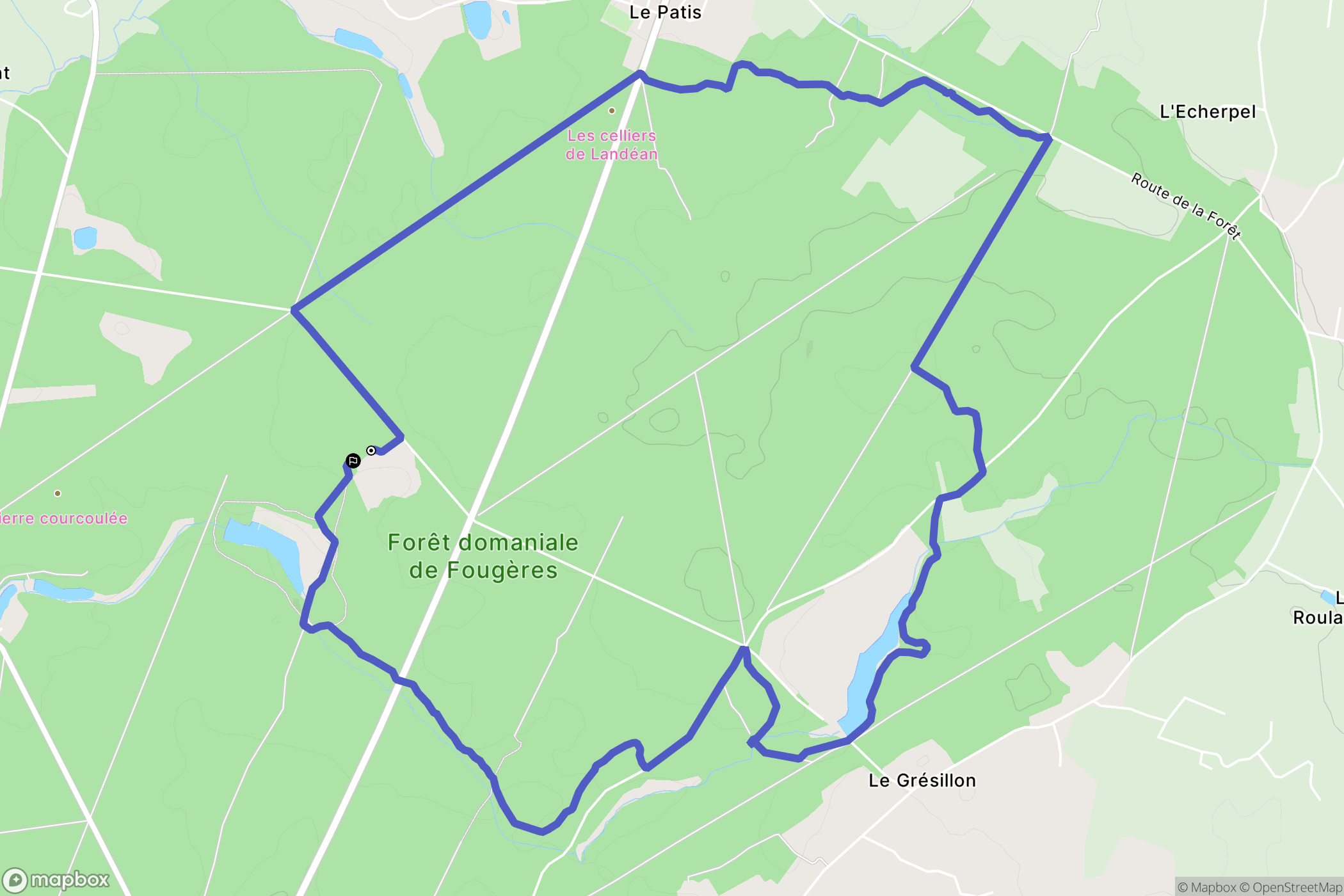 Landéan : carte du parcours de randonnée - France