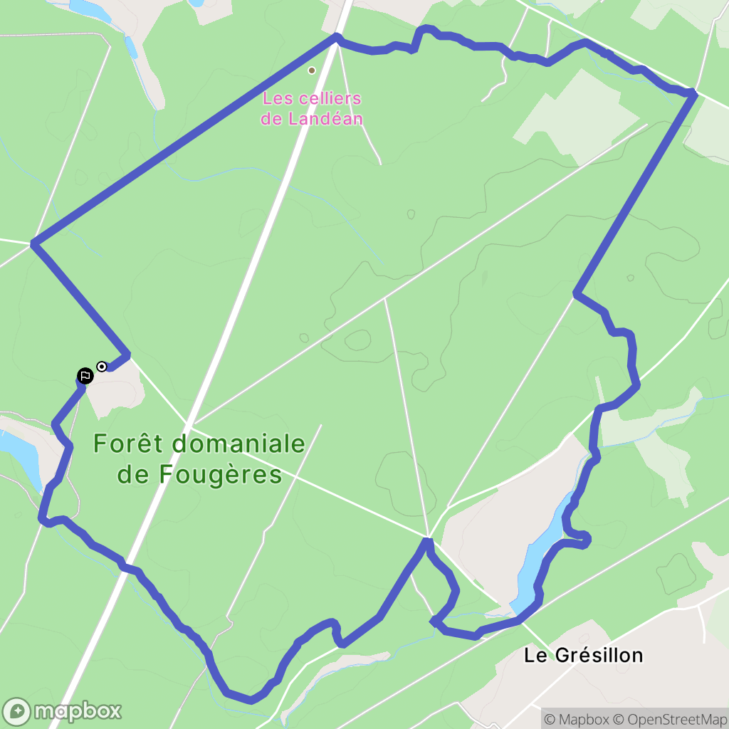 Landéan : carte du parcours de randonnée - France