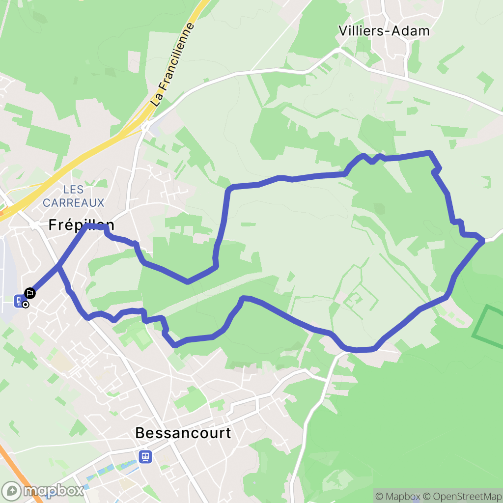 Frépillon : carte du parcours de randonnée - France