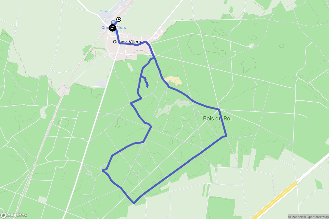 Ormoy-Villers : carte du parcours de randonnée - France