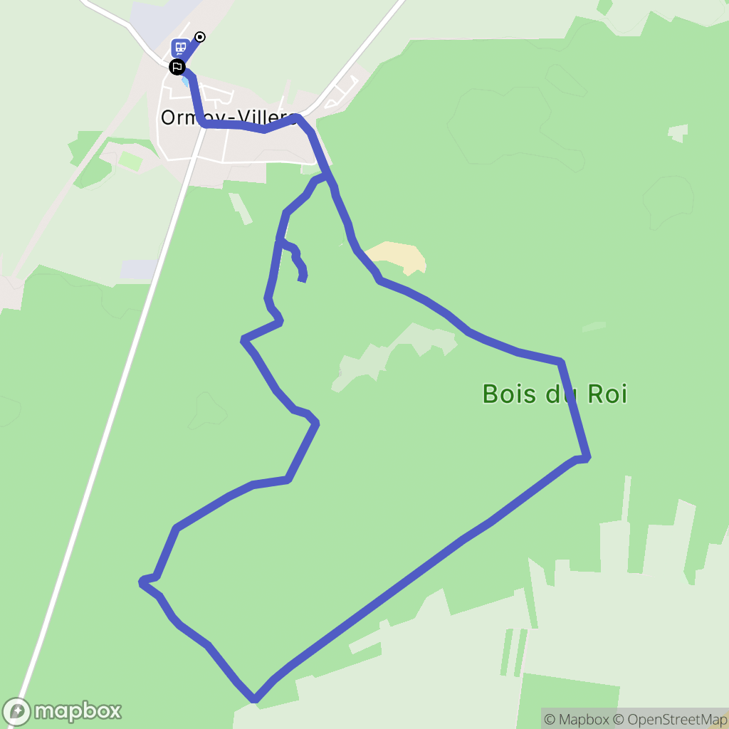 Ormoy-Villers : carte du parcours de randonnée - France