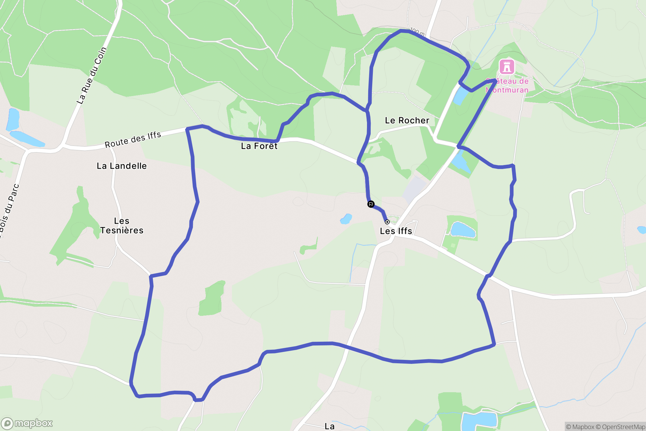 Les Iffs : carte du parcours de randonnée - France