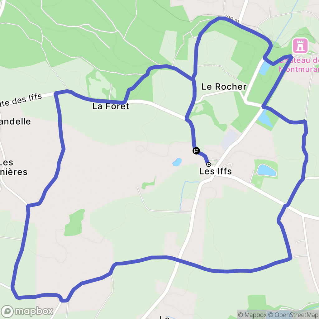 Les Iffs : carte du parcours de randonnée - France
