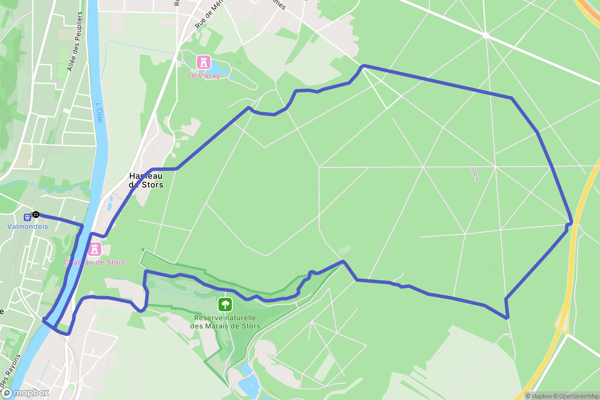 Butry-sur-Oise : carte du parcours de randonnée - France