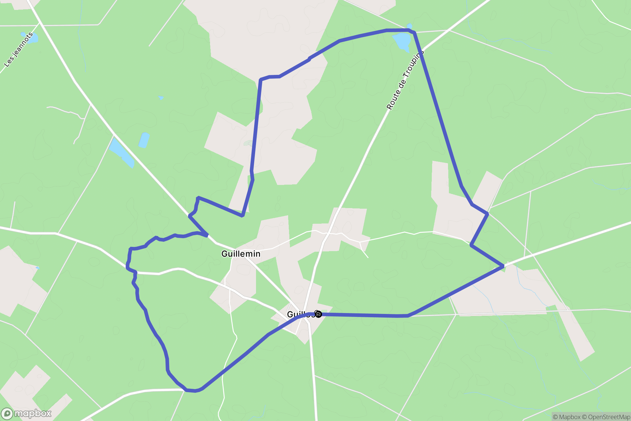 Guillos : carte du parcours de randonnée - France