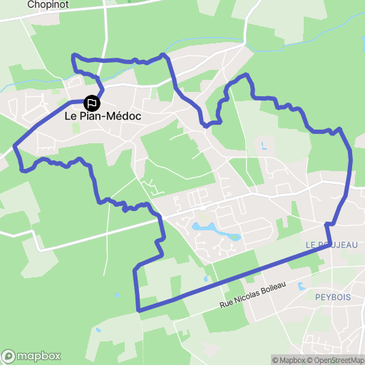 Le Pian-Médoc : carte du parcours de randonnée - France