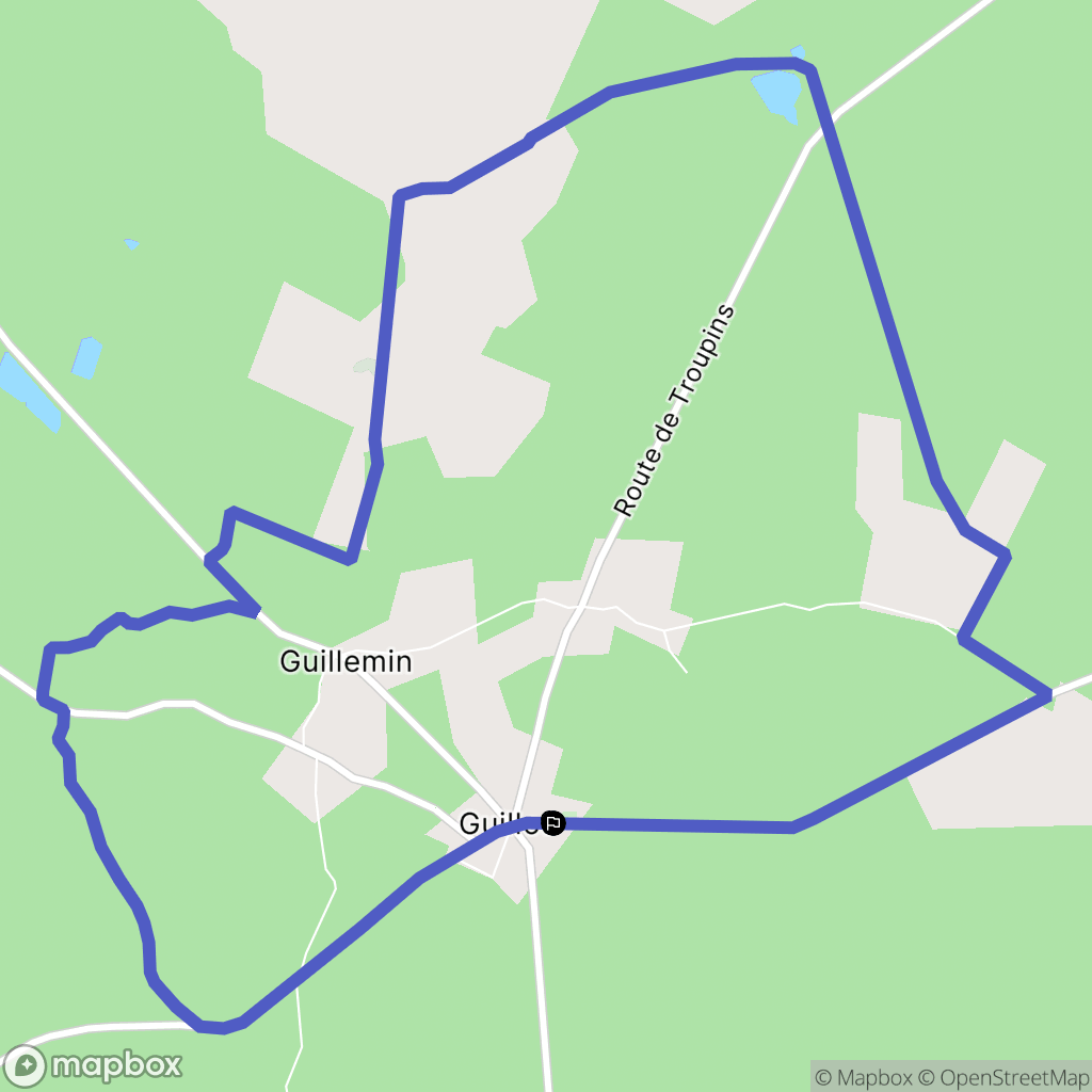 Guillos : carte du parcours de randonnée - France