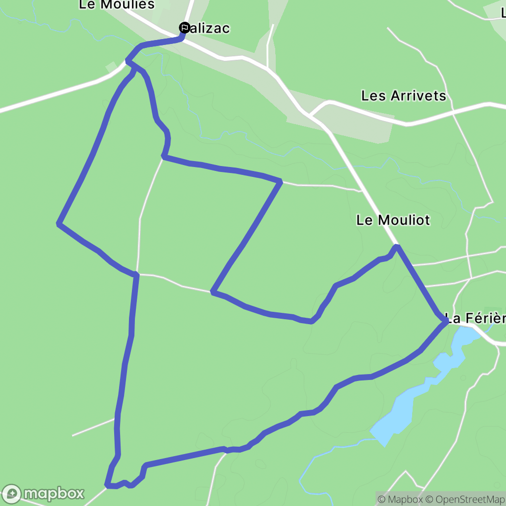 Balizac : carte du parcours de randonnée - France