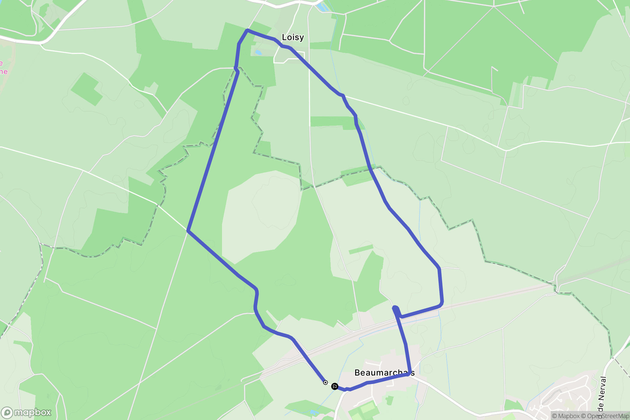 Othis : carte du parcours de randonnée - France