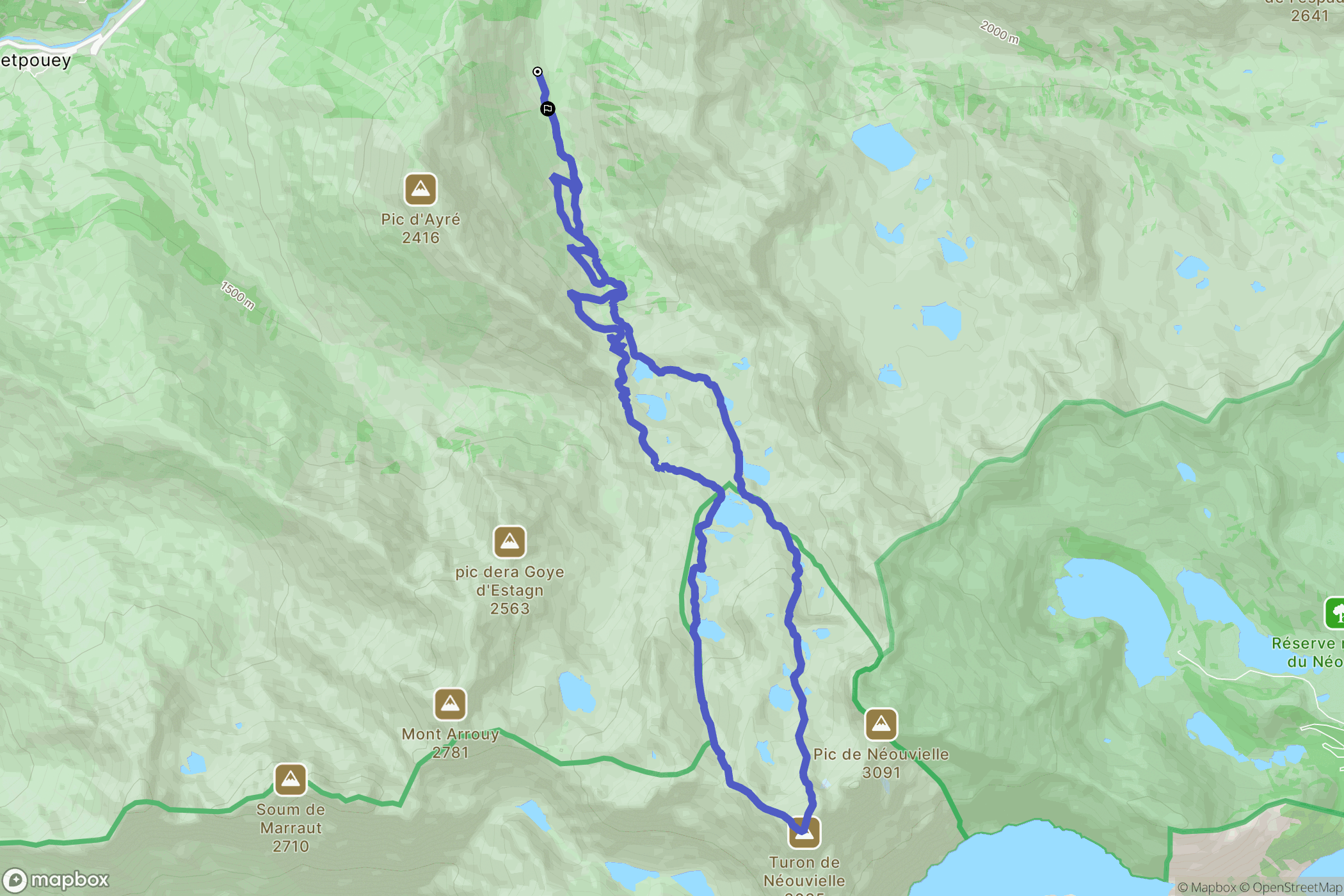 Barèges : carte du parcours de randonnée - France