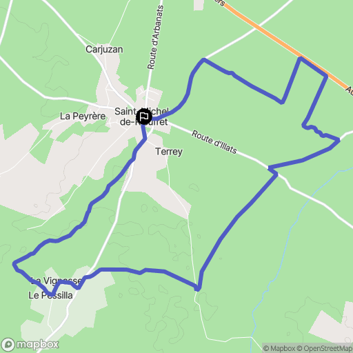 Saint-Michel-de-Rieufret : carte du parcours de randonnée - France