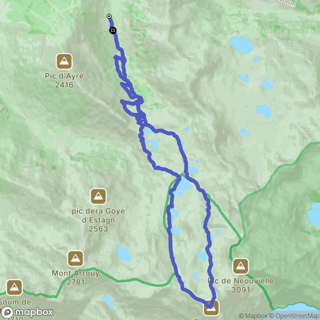 Barèges : carte du parcours de randonnée - France