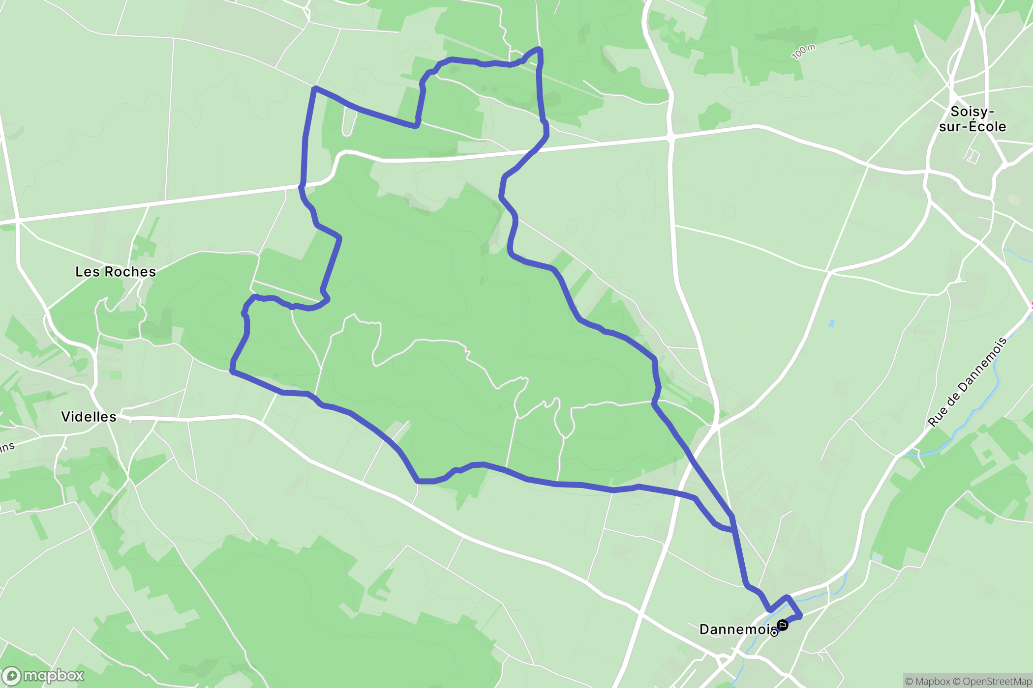 Dannemois : carte du parcours de randonnée - France