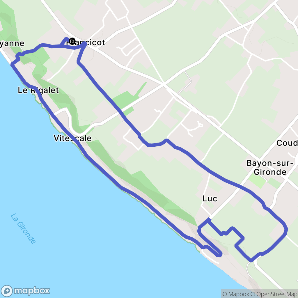 Gauriac : carte du parcours de randonnée - France