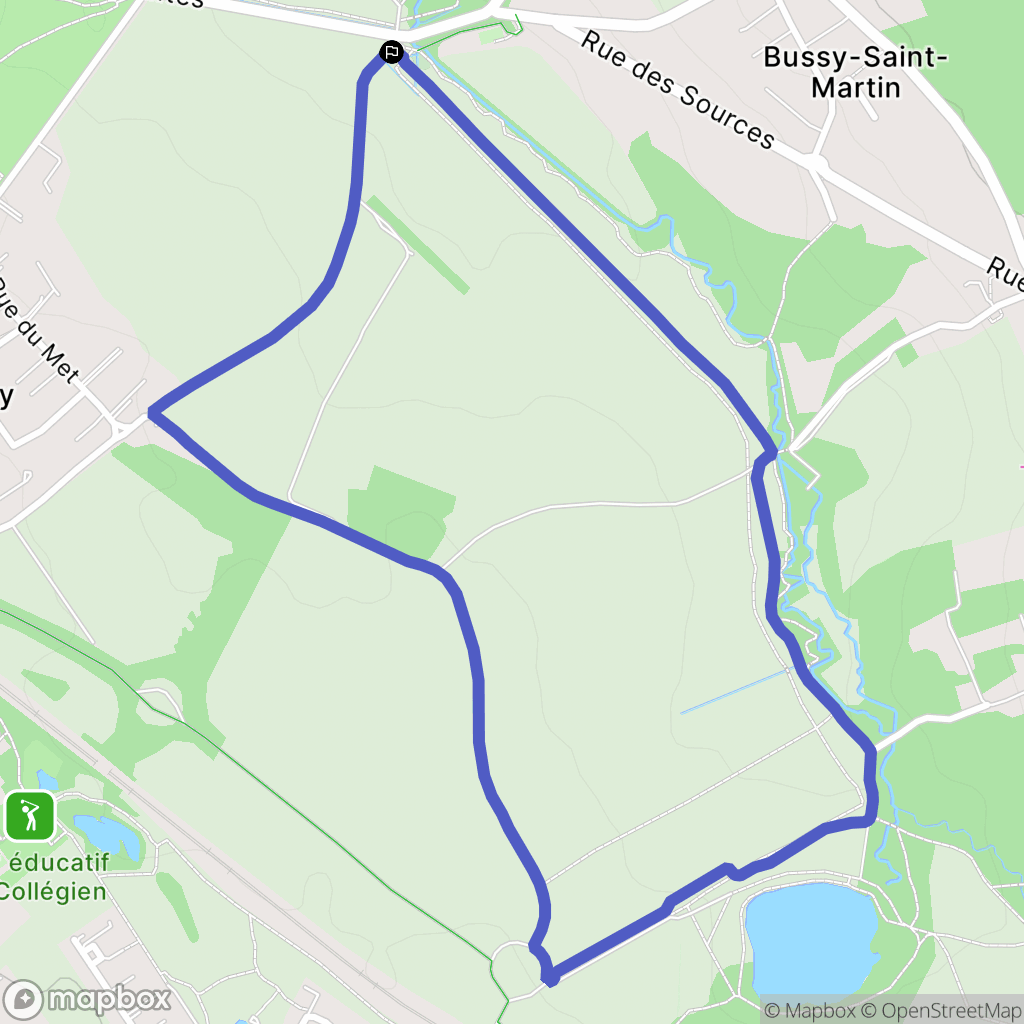 Bussy-Saint-Martin : carte du parcours de randonnée - France