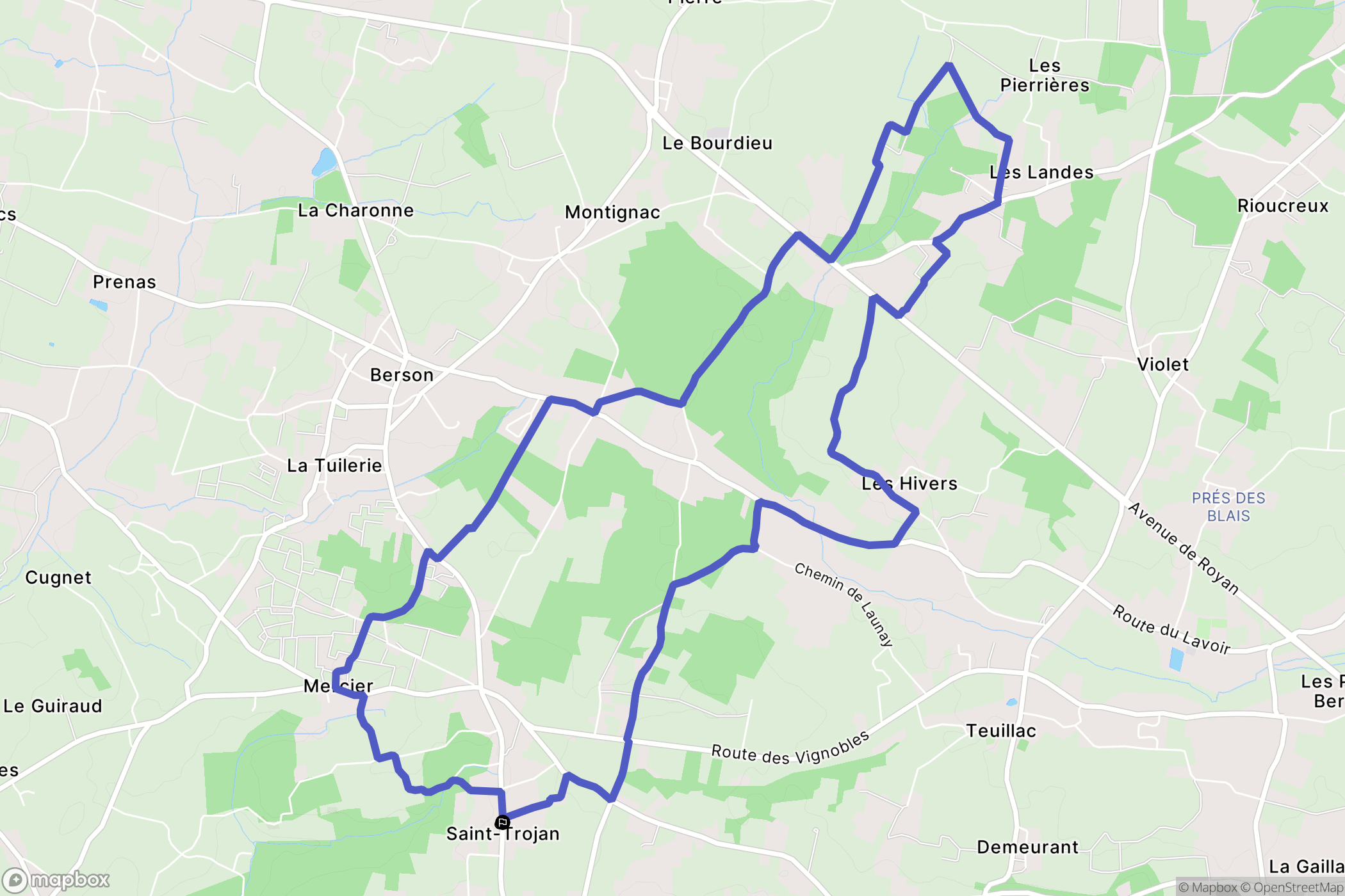 Saint-Trojan : carte du parcours de randonnée - France