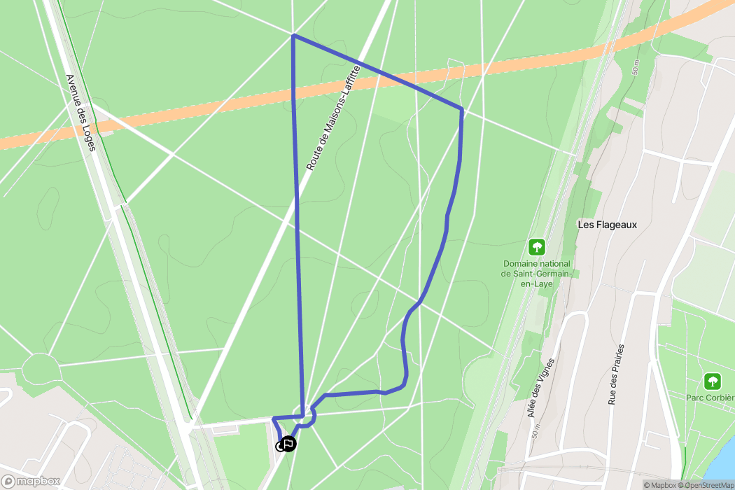 Saint-Germain-en-Laye : carte du parcours de randonnée - France