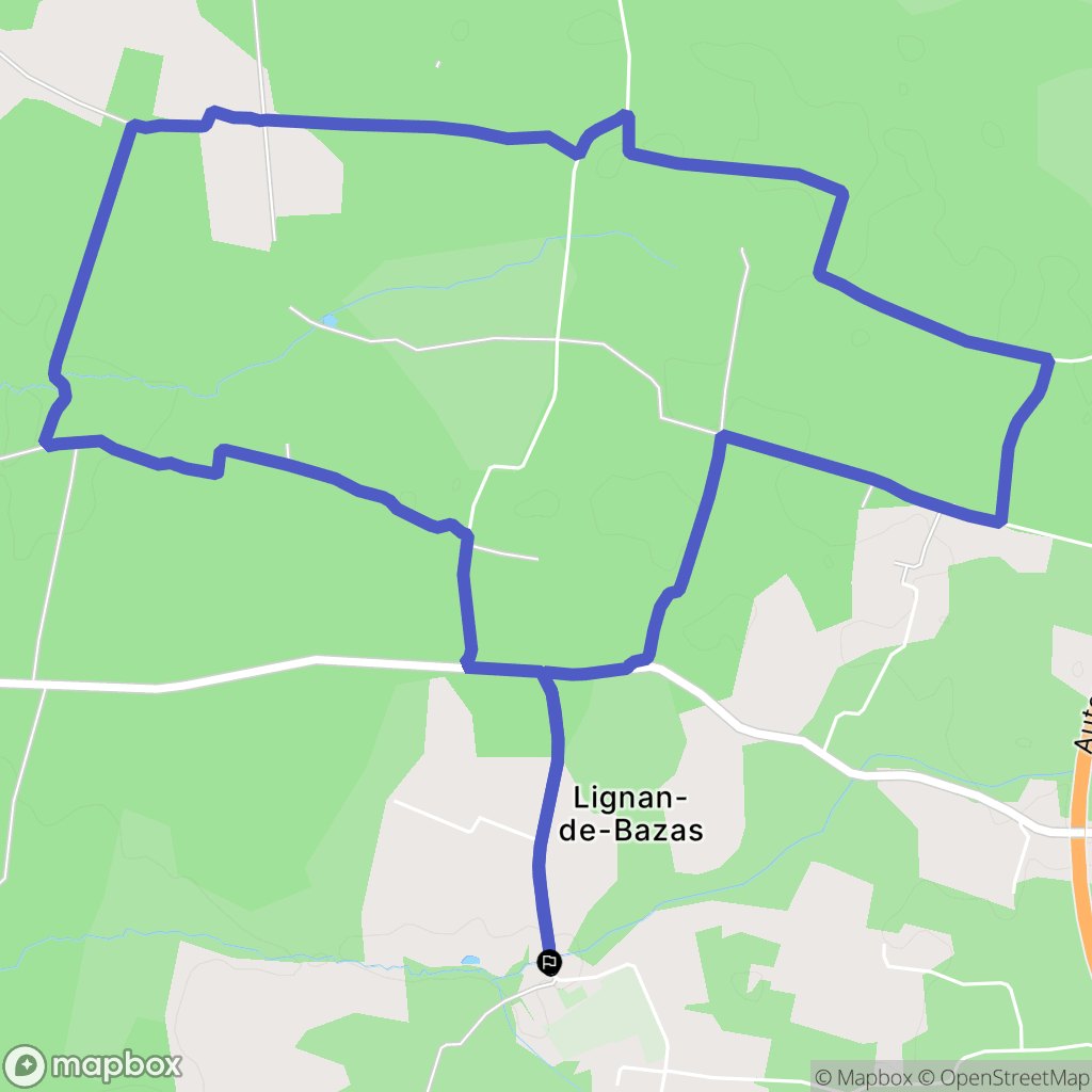 Lignan-de-Bazas : carte du parcours de randonnée - France