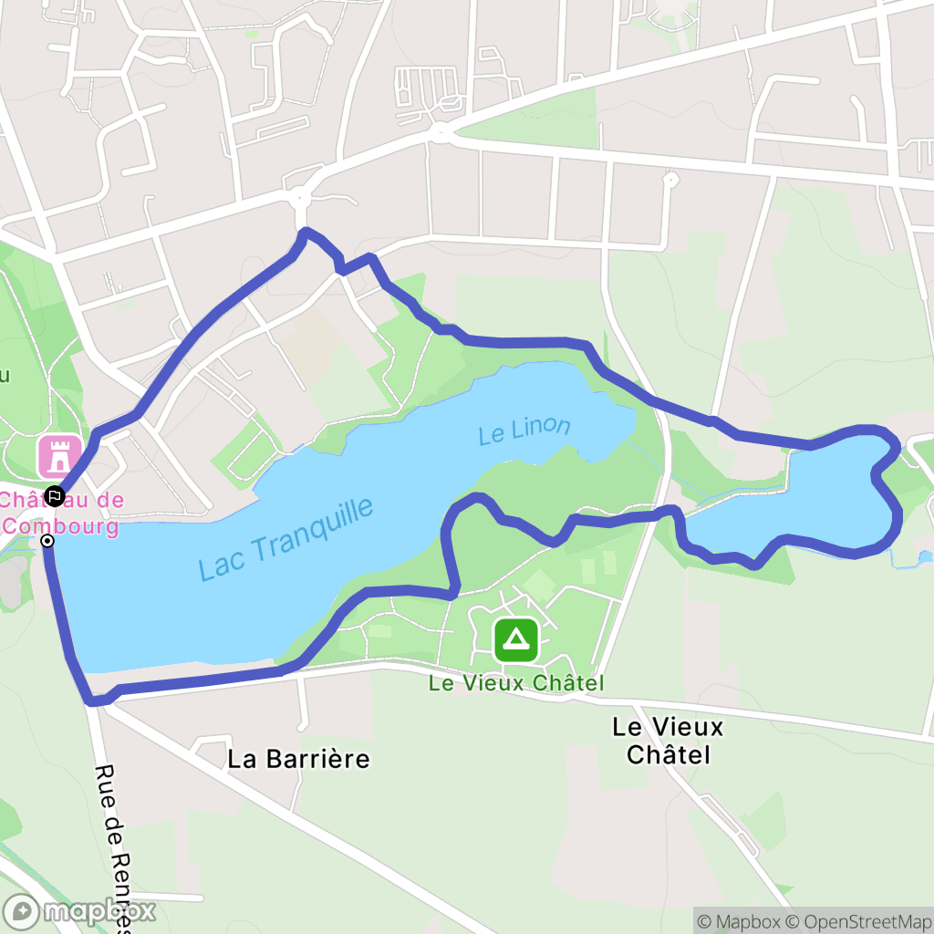Combourg : carte du parcours de randonnée - France