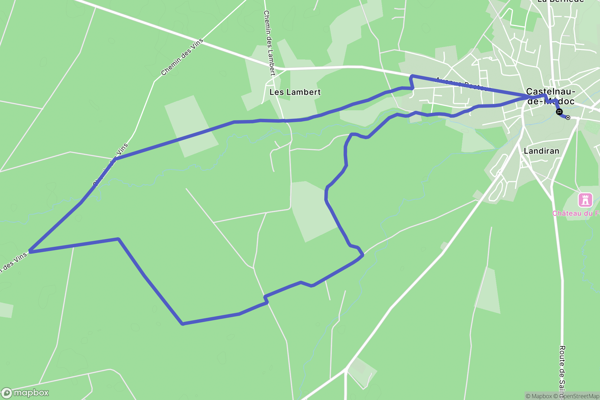 Castelnau-de-Médoc : carte du parcours de randonnée - France