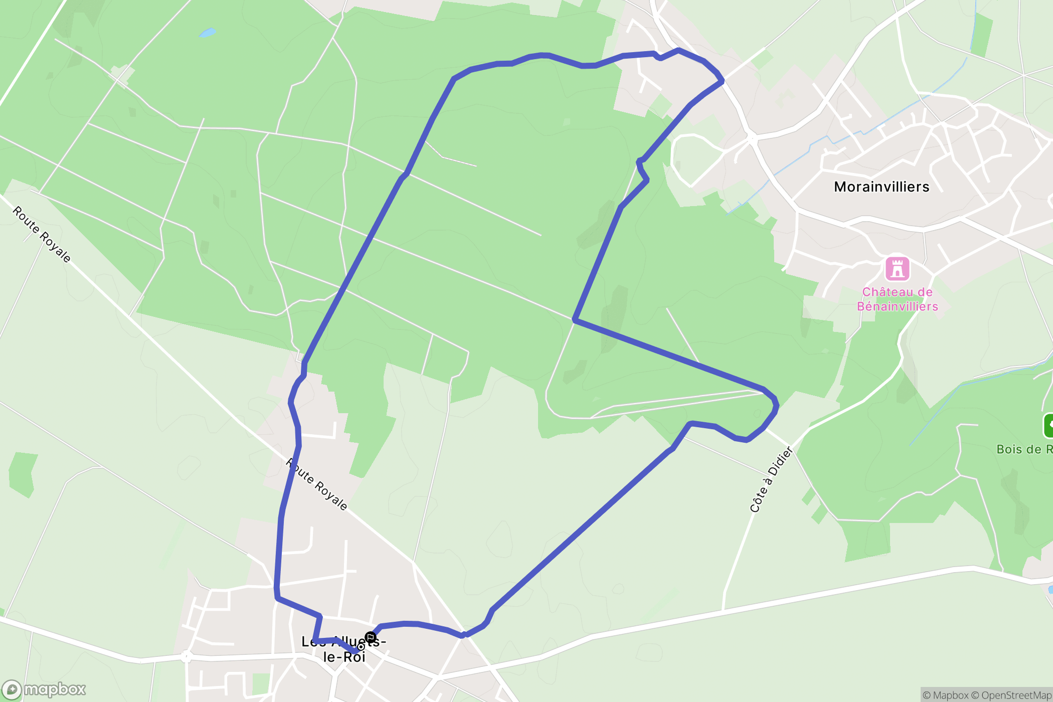 Les Alluets-le-Roi : carte du parcours de randonnée - France