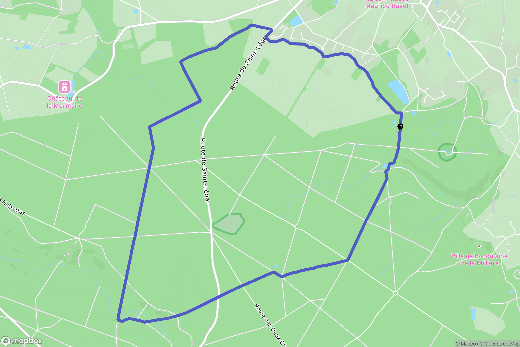 Saint-Léger-en-Yvelines : carte du parcours de randonnée - France